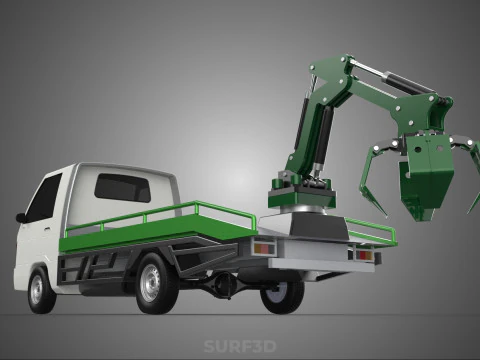PICK UP PALM OIL FRUIT LOADER GRAB TRUCK CRANE GRABBER JAWS LIFT 3D Model