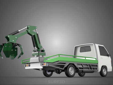 PICK UP PALM OIL FRUIT LOADER GRAB TRUCK CRANE GRABBER JAWS LIFT 3Dモデル