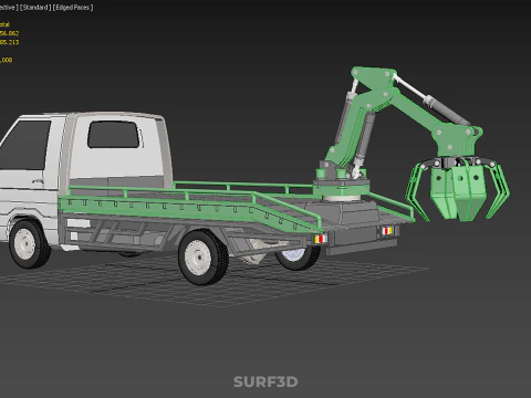 PICK UP PALM OIL FRUIT LOADER GRAB TRUCK CRANE GRABBER JAWS LIFT 3D Model