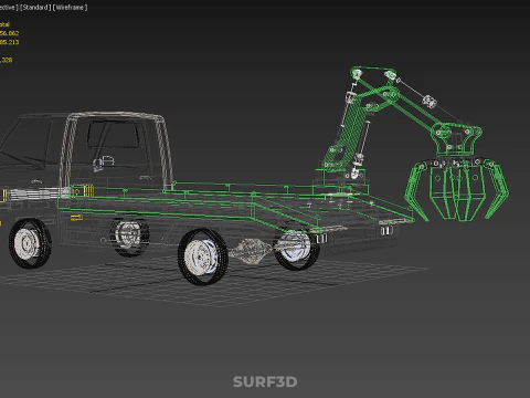 PICK UP PALM OIL FRUIT LOADER GRAB TRUCK CRANE GRABBER JAWS LIFT 3D Model