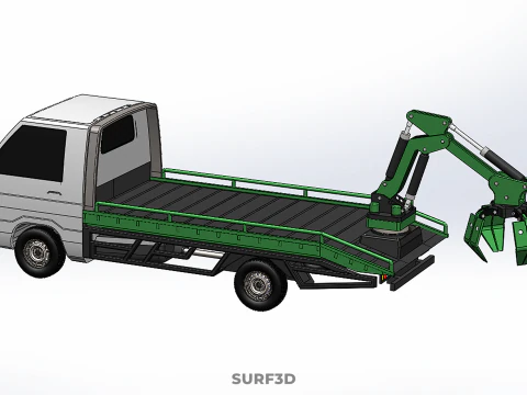 PICK UP PALM OIL FRUIT LOADER GRAB TRUCK CRANE GRABBER JAWS LIFT 3D Model