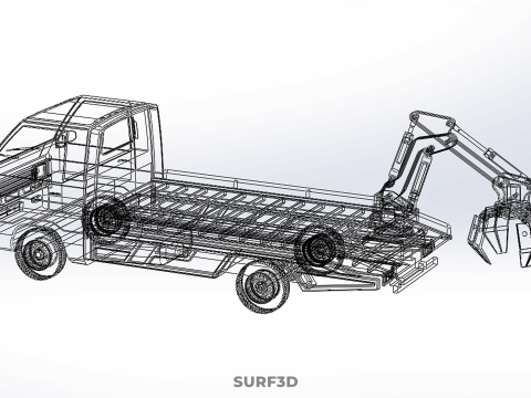 PICK UP PALM OIL FRUIT LOADER GRAB TRUCK CRANE GRABBER JAWS LIFT 3Dモデル