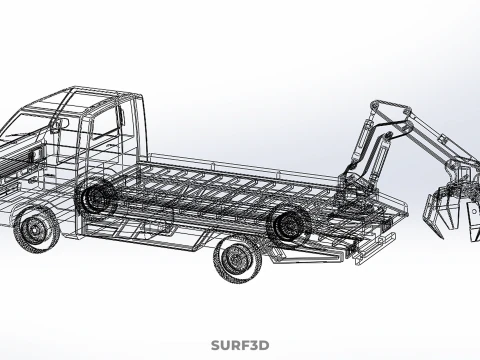 PICK UP PALM OIL FRUIT LOADER GRAB TRUCK CRANE GRABBER JAWS LIFT 3D Model