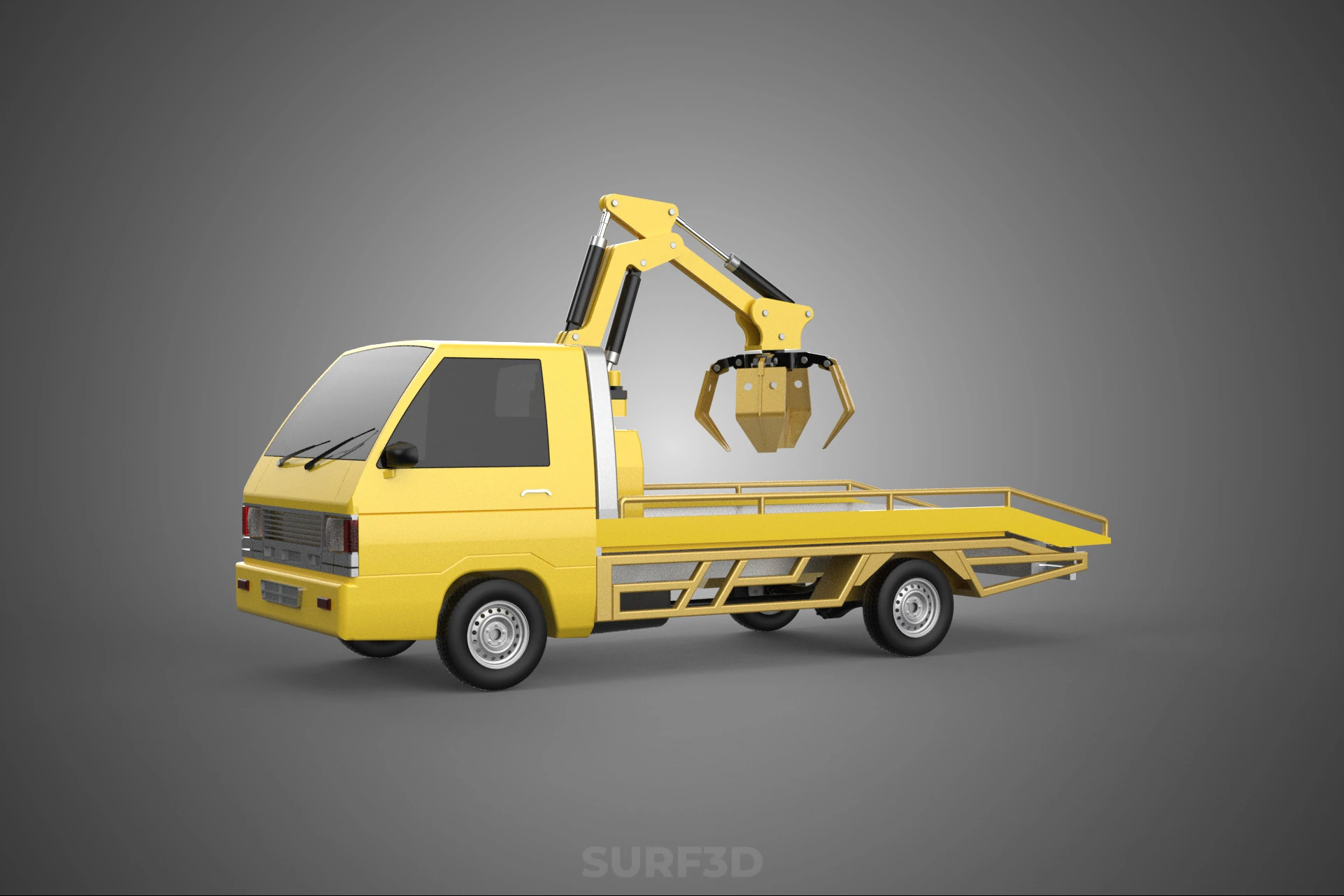 CAR PICK UP TRUCK WOOD LOG TREE LOADER GRAB CRANE LIFTER GRABBER 3D Model .c4d .max .obj .3ds .fbx .stl .blend 