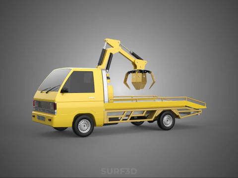 Auto, LKW, Holzstamm, Baum, Lader, Greifer, Kran, Heber, Greifer 3D Modell