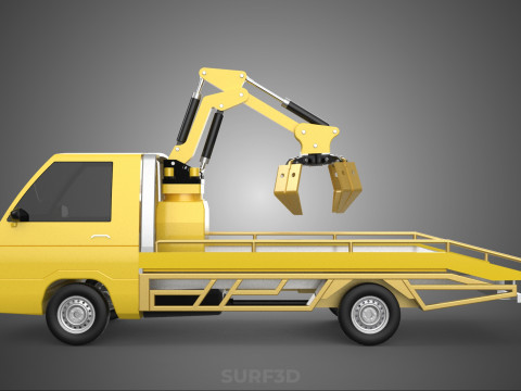 CAR PICK UP TRUCK WOOD LOG TREE LOADER GRAB CRANE LIFTER GRABBER 3D-Modell
