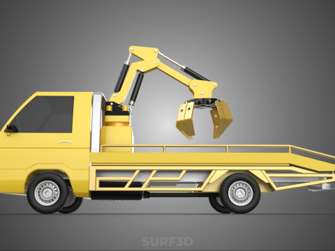 CAR PICK UP TRUCK WOOD LOG TREE LOADER GRAB CRANE LIFTER GRABBER 3D-Modell