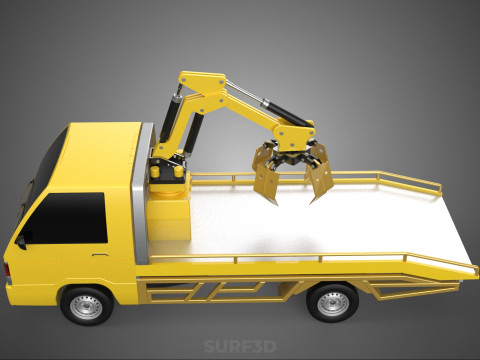 CAR PICK UP TRUCK WOOD LOG TREE LOADER GRAB CRANE LIFTER GRABBER 3D-Modell