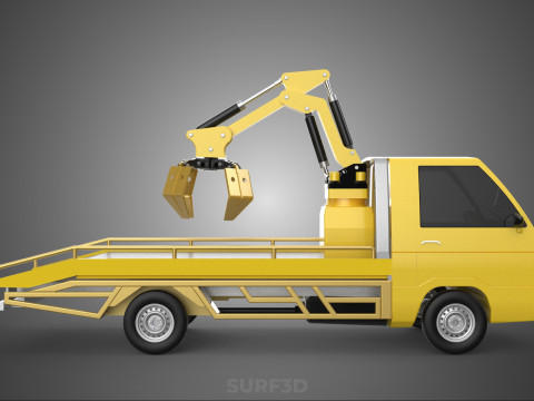 CAR PICK UP TRUCK WOOD LOG TREE LOADER GRAB CRANE LIFTER GRABBER 3D-Modell