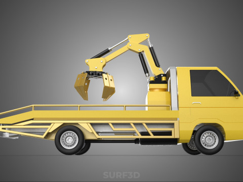 CAR PICK UP TRUCK WOOD LOG TREE LOADER GRAB CRANE LIFTER GRABBER 3D-Modell