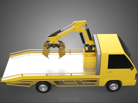 CAR PICK UP TRUCK WOOD LOG TREE LOADER GRAB CRANE LIFTER GRABBER 3D-Modell
