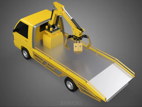 CAR PICK UP TRUCK WOOD LOG TREE LOADER GRAB CRANE LIFTER GRABBER 3D Model