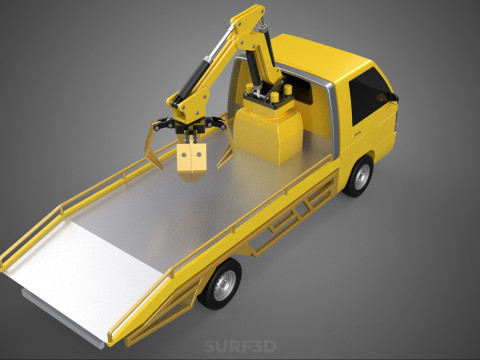 CAR PICK UP TRUCK WOOD LOG TREE LOADER GRAB CRANE LIFTER GRABBER 3D-Modell