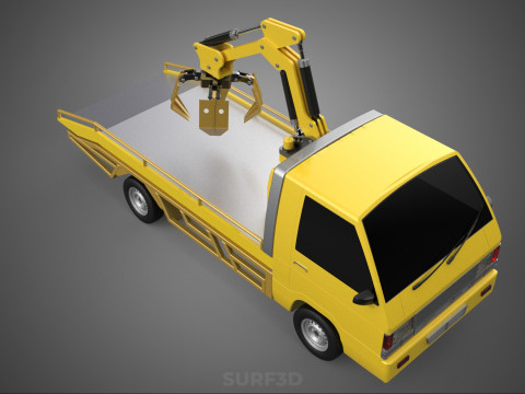 CAR PICK UP TRUCK WOOD LOG TREE LOADER GRAB CRANE LIFTER GRABBER 3D-Modell