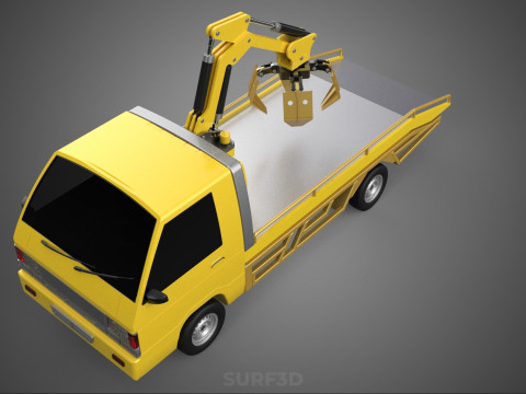 CAR PICK UP TRUCK WOOD LOG TREE LOADER GRAB CRANE LIFTER GRABBER 3D-Modell