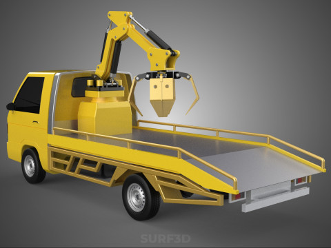 CAR PICK UP TRUCK WOOD LOG TREE LOADER GRAB CRANE LIFTER GRABBER 3D-Modell
