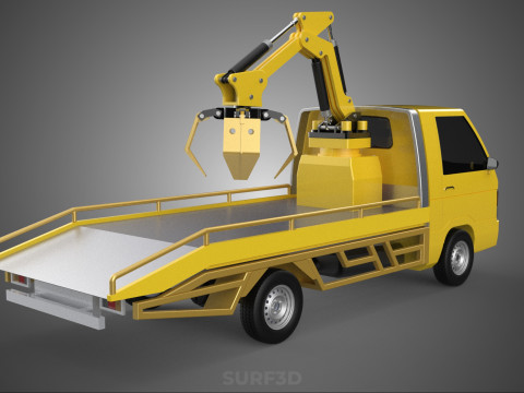 CAR PICK UP TRUCK WOOD LOG TREE LOADER GRAB CRANE LIFTER GRABBER 3D-Modell