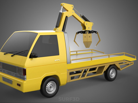 CAR PICK UP TRUCK WOOD LOG TREE LOADER GRAB CRANE LIFTER GRABBER 3D-Modell