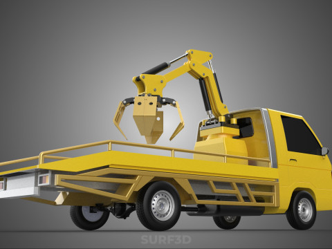 CAR PICK UP TRUCK WOOD LOG TREE LOADER GRAB CRANE LIFTER GRABBER 3D-Modell