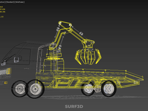 CAR PICK UP TRUCK WOOD LOG TREE LOADER GRAB CRANE LIFTER GRABBER 3D-Modell