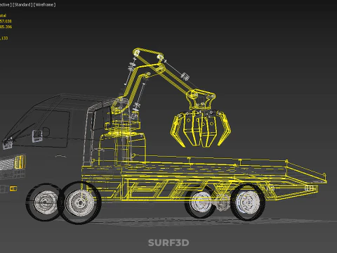 CAR PICK UP TRUCK WOOD LOG TREE LOADER GRAB CRANE LIFTER GRABBER 3D Model