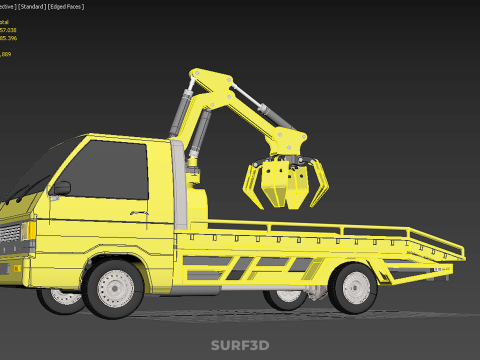 CAR PICK UP TRUCK WOOD LOG TREE LOADER GRAB CRANE LIFTER GRABBER 3D-Modell