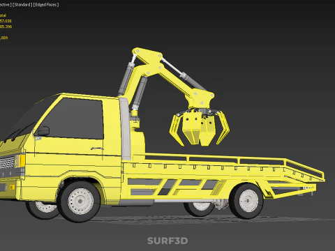CAR PICK UP TRUCK WOOD LOG TREE LOADER GRAB CRANE LIFTER GRABBER 3D Model