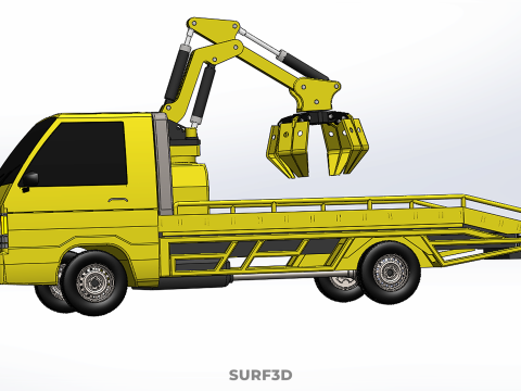CAR PICK UP TRUCK WOOD LOG TREE LOADER GRAB CRANE LIFTER GRABBER 3D-Modell