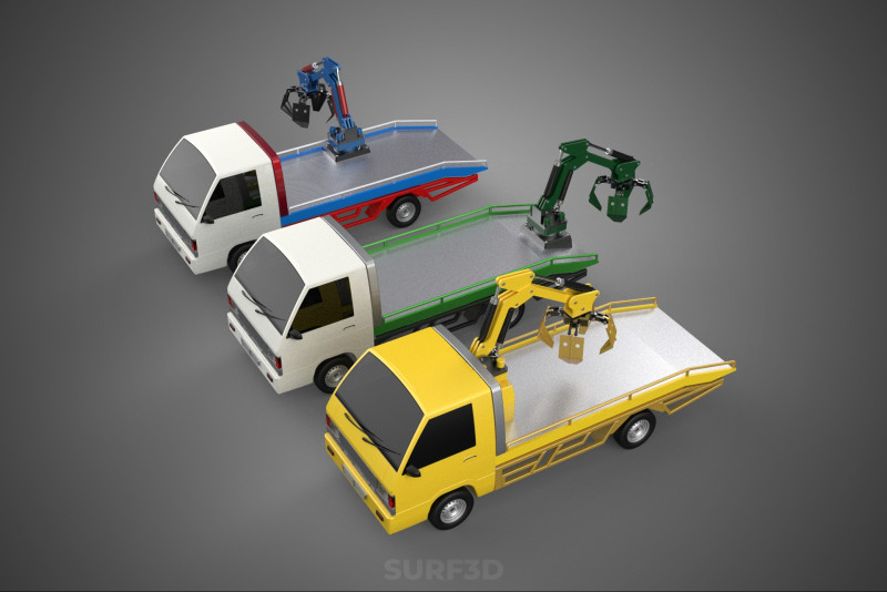 ARM THUMB CAR PICK UP TRUCK BUCKET LOADER CRANE GRABBER GRAPPLE Model 3D .c4d .max .obj .3ds .fbx .stl .blend