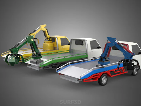 РУКА ВЕЛИКИЙ ПАЛЕЦЬ АВТОМОБІЛЬ ПІКАП ВАНТАЖІВКА КІВШ НАВАНТАЖУВАЧ КРАН ГРАББЕР ГРЕЙФЕР 3D Модель