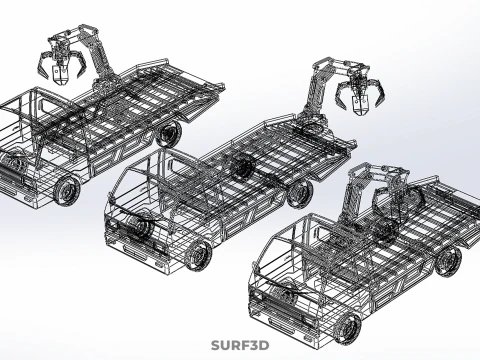 РУКА ВЕЛИКИЙ ПАЛЕЦЬ АВТОМОБІЛЬ ПІКАП ВАНТАЖІВКА КІВШ НАВАНТАЖУВАЧ КРАН ГРАББЕР ГРЕЙФЕР 3D Модель
