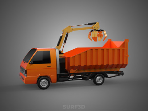 DUMP TRUCK GRAPPLE CAR PICK UP SCRAP GARBAGE GRABBER CRANE LIFT 3D-Modell
