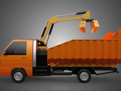 DUMP TRUCK GRAPPLE CAR PICK UP SCRAP GARBAGE GRABBER CRANE LIFT 3D Model