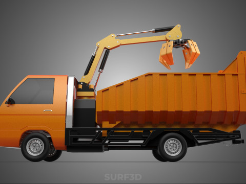 DUMP TRUCK GRAPPLE CAR PICK UP SCRAP GARBAGE GRABBER CRANE LIFT 3D Model