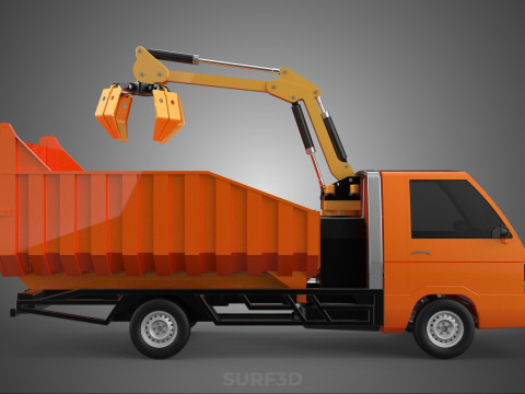 DUMP TRUCK GRAPPLE CAR PICK UP SCRAP GARBAGE GRABBER CRANE LIFT 3D Model