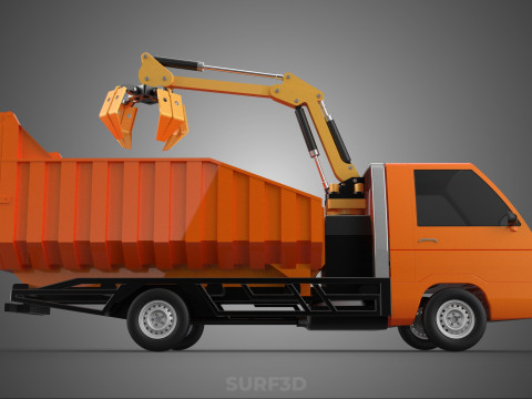 DUMP TRUCK GRAPPLE CAR PICK UP SCRAP GARBAGE GRABBER CRANE LIFT 3D Model