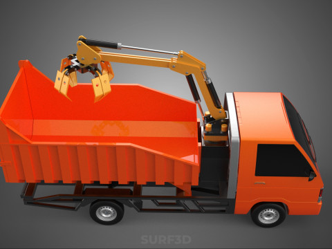 DUMP TRUCK GRAPPLE CAR PICK UP SCRAP GARBAGE GRABBER CRANE LIFT 3D Model