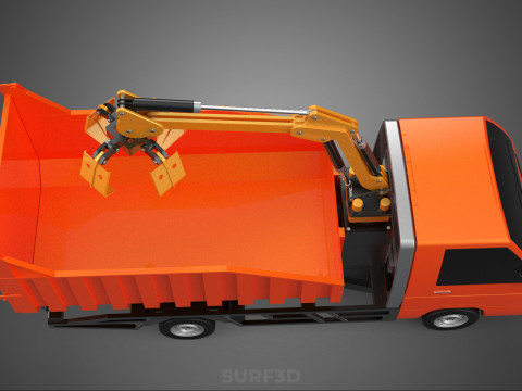 DUMP TRUCK GRAPPLE CAR PICK UP SCRAP GARBAGE GRABBER CRANE LIFT 3D Model