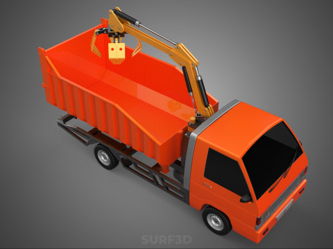 DUMP TRUCK GRAPPLE CAR PICK UP SCRAP GARBAGE GRABBER CRANE LIFT 3D Model