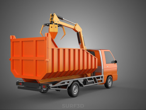 DUMP TRUCK GRAPPLE CAR PICK UP SCRAP GARBAGE GRABBER CRANE LIFT 3D Model