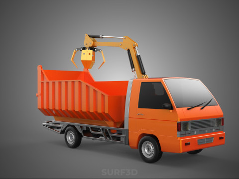 DUMP TRUCK GRAPPLE CAR PICK UP SCRAP GARBAGE GRABBER CRANE LIFT 3D Model
