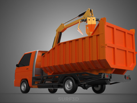 DUMP TRUCK GRAPPLE CAR PICK UP SCRAP GARBAGE GRABBER CRANE LIFT 3D Model