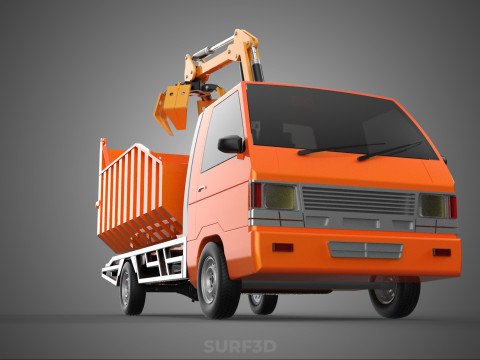 DUMP TRUCK GRAPPLE CAR PICK UP SCRAP GARBAGE GRABBER CRANE LIFT 3D Model