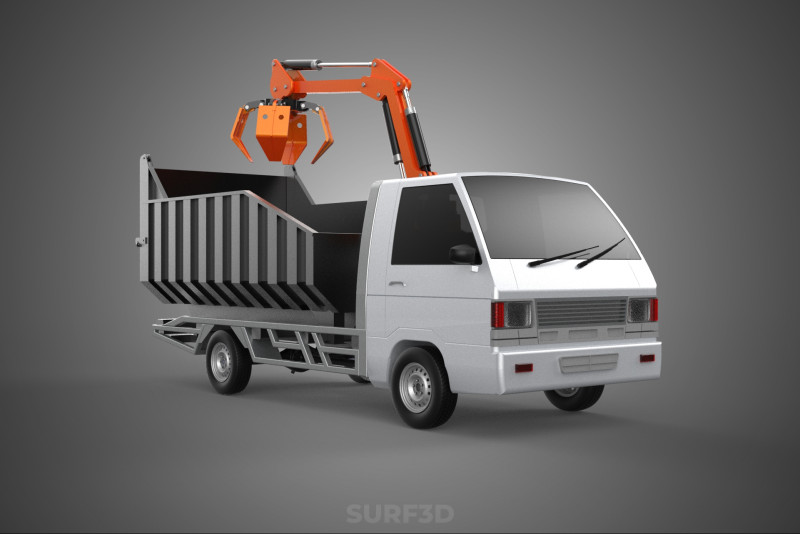 L300 DELICA COLT DUMP TRUCK GRAPPLE CAR PICKUP WOOD LOG PALM OIL Modèle 3D .c4d .max .obj .3ds .fbx .stl .blend