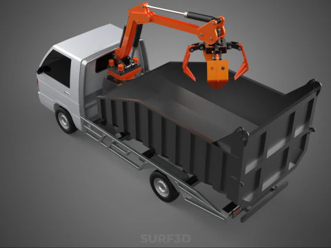 L300 DELICA COLT CAMION CON RIBALTABILE PINZA AUTO PICKUP LEGNA TRONCHI OLIO DI PALMA Modello 3D