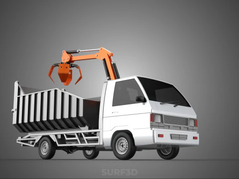 L300 DELICA COLT CAMION CON RIBALTABILE PINZA AUTO PICKUP LEGNA TRONCHI OLIO DI PALMA Modello 3D