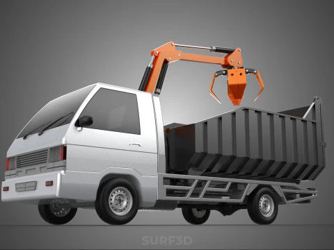 L300 DELICA COLT CAMION CON RIBALTABILE PINZA AUTO PICKUP LEGNA TRONCHI OLIO DI PALMA Modello 3D
