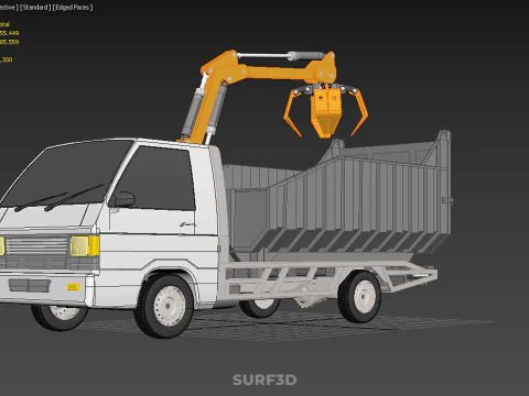 L300 DELICA COLT CAMION CON RIBALTABILE PINZA AUTO PICKUP LEGNA TRONCHI OLIO DI PALMA Modello 3D