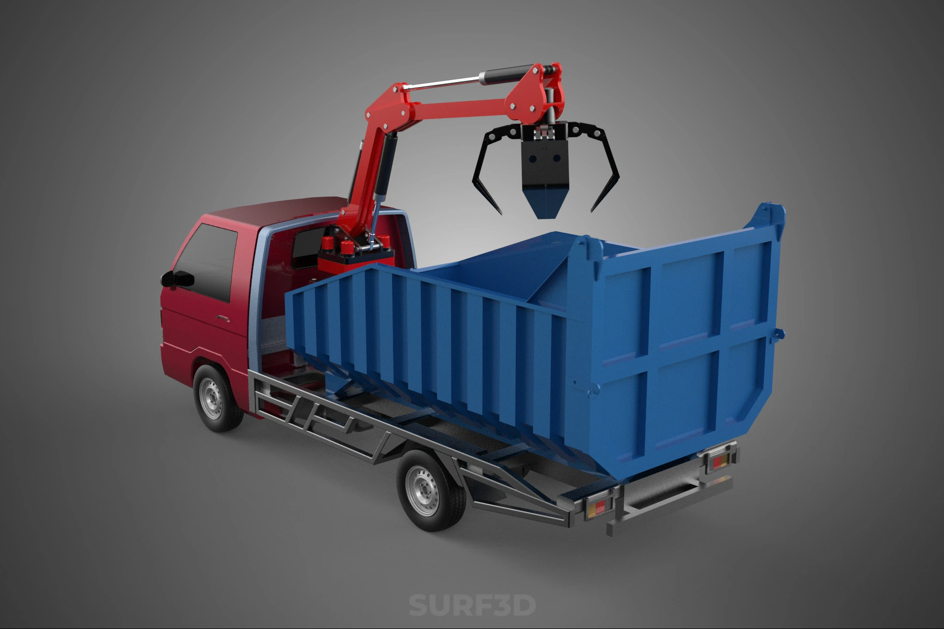 FFB FRESH FRUIT BUNCH PALM OIL GRABBER CRANE GRAPPLE CLAW TRUCK 3D Model .c4d .max .obj .3ds .fbx .stl .blend 
