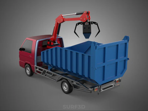 FFB TAZE MEYVE DEMETİ PALMİYE YAĞI TUTUCU VİN&Ccedil; KANCALI PEN&Ccedil;E KAMYONU 3D Model